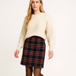 Like Ghosts Vintage Red Plaid Wool Blend Pencil Mini Skirt Size S